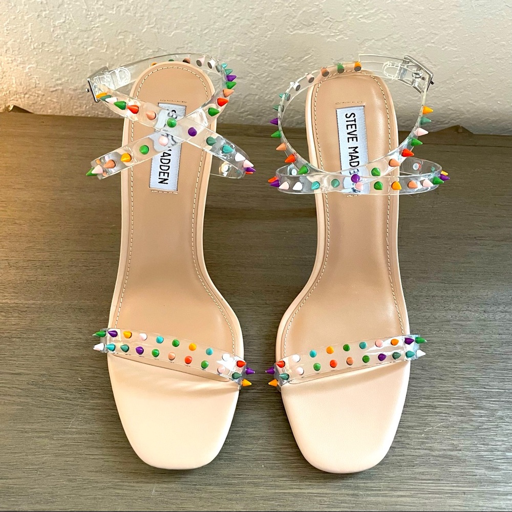Steve Madden Nuna Bright Multicolor Nude Heels Size 8.5